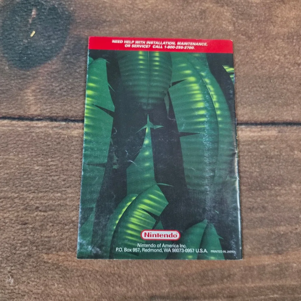 Nintendo Donkey Kong Country Manual SNES Green Good Instruction Booklet SNS-8X